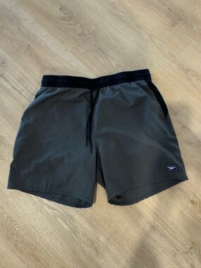 speedo men’s swim trunks black grey size xl